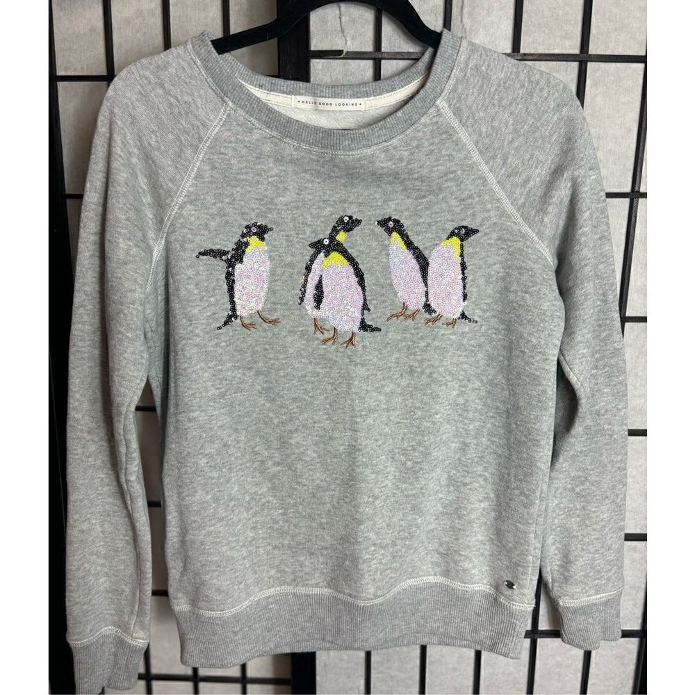 Americaneagle Gray Sequin Penguinsweatshirt - image 2